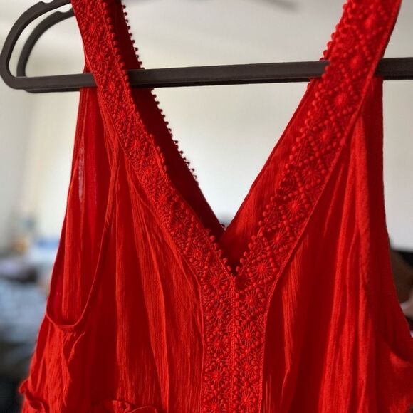 BB Dakota Tier Me Out red Dress crochet New with Tags - Picture 7 of 7